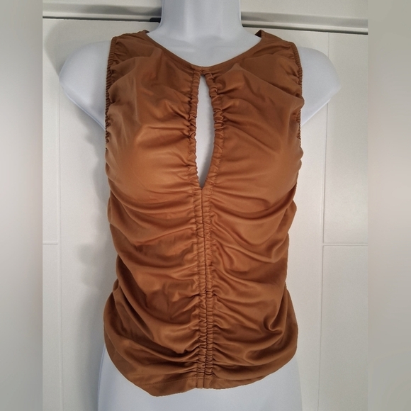 Free People/ Ride Along Cowgirl/ Sleeveless Vegan Leather Top/ Size US L - Picture 4 of 12